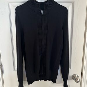 Dressbarn Black Zip Closure Sweater Size XL